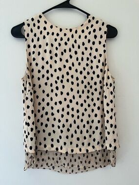 Sleeveless Cream Black Dot Layered tank Kate Spade